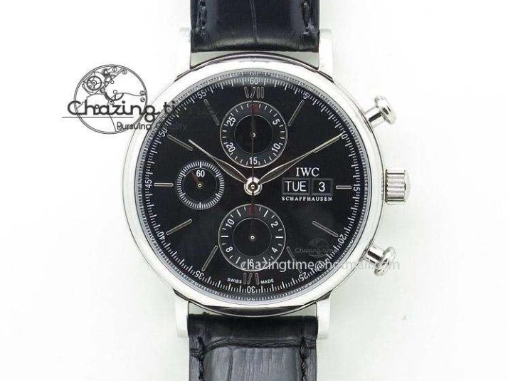 MIROTIME 0213 Pilot Chrono 377725 SS ZF 1:1 Best Edition White Dial on Black Leather Strap A Soft 7183
